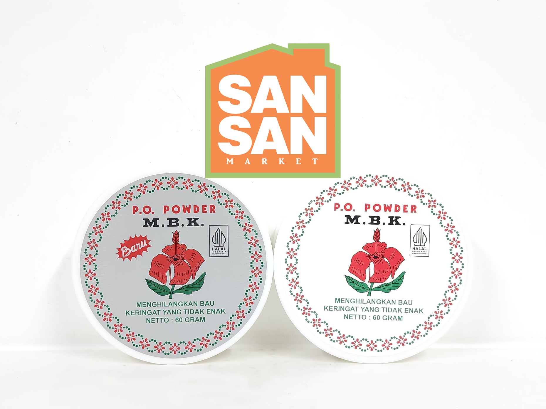 Bedak MBK Tin Tempat Bulat - penghilang bau badan ketiak