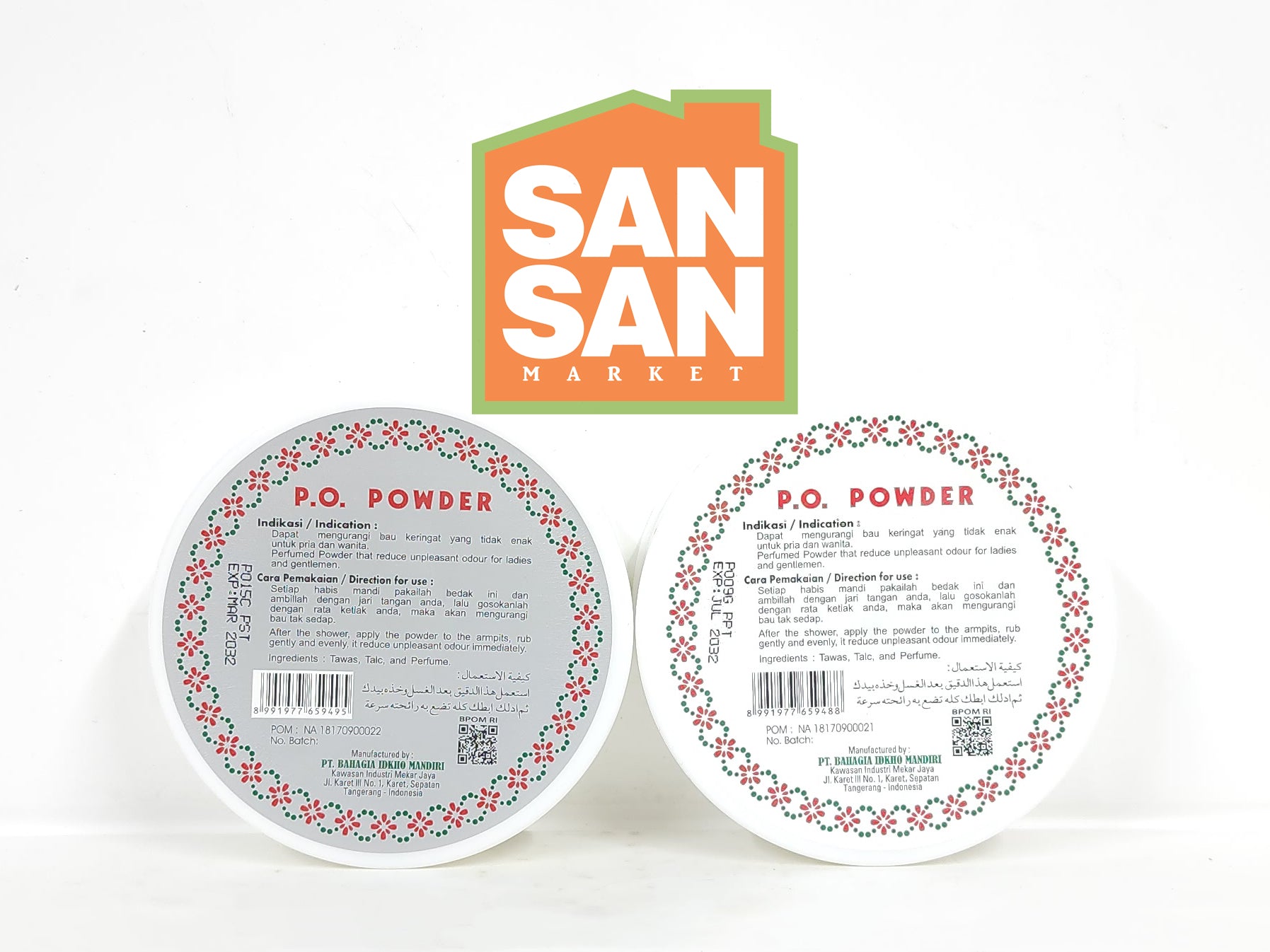 Bedak MBK Tin Tempat Bulat - penghilang bau badan ketiak