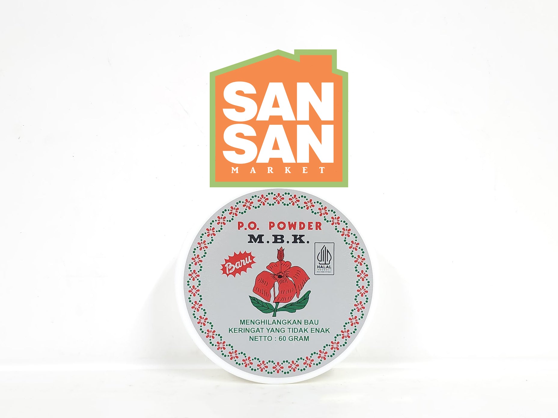 Bedak MBK Tin Tempat Bulat - penghilang bau badan ketiak