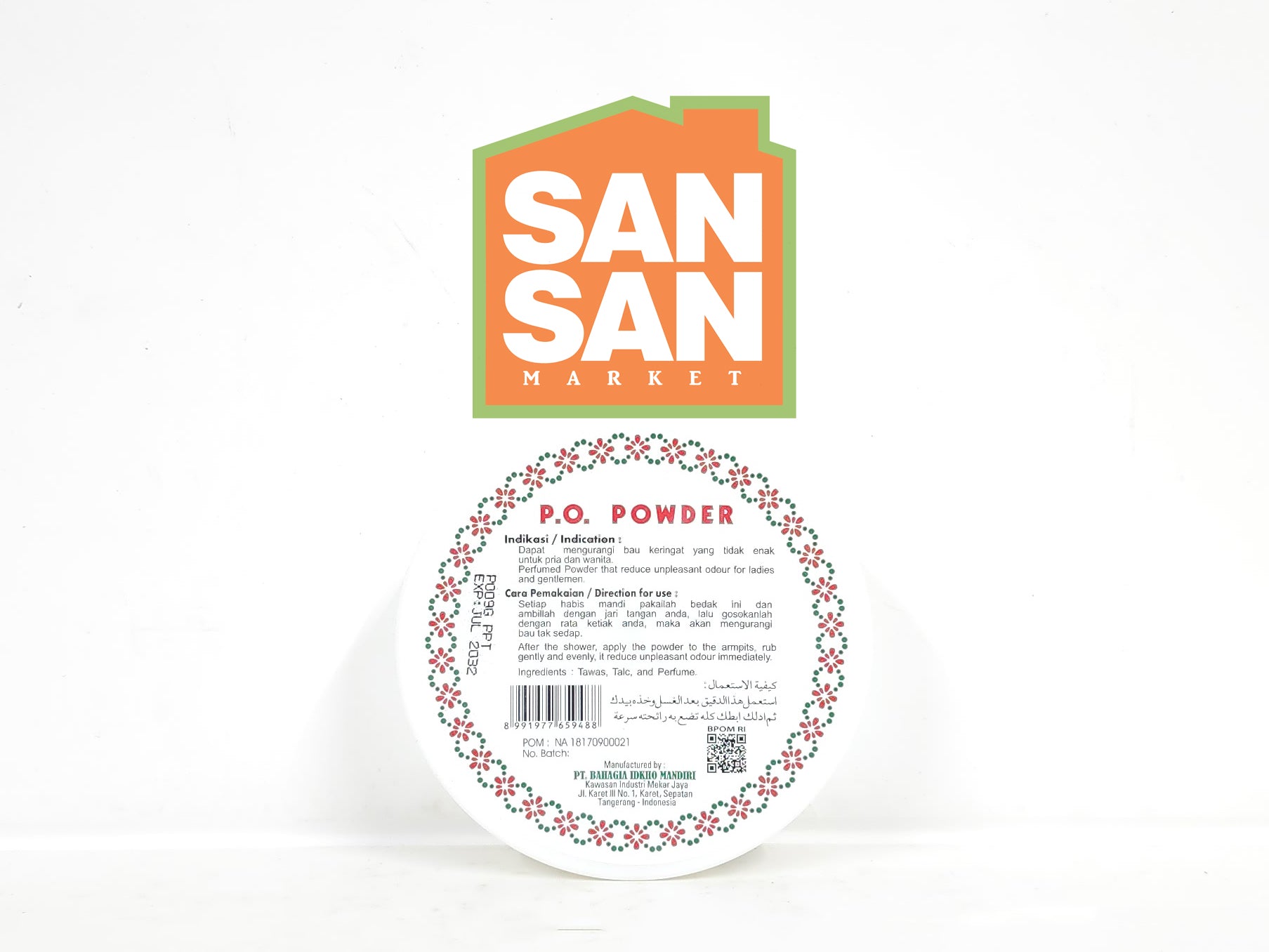 Bedak MBK Tin Tempat Bulat - penghilang bau badan ketiak