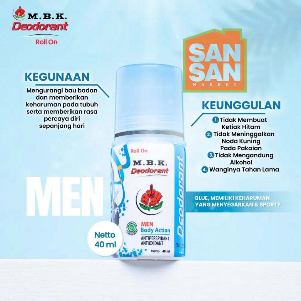 MBK Deodorant Roll On 40 ml - penghilang bau badan ketiak