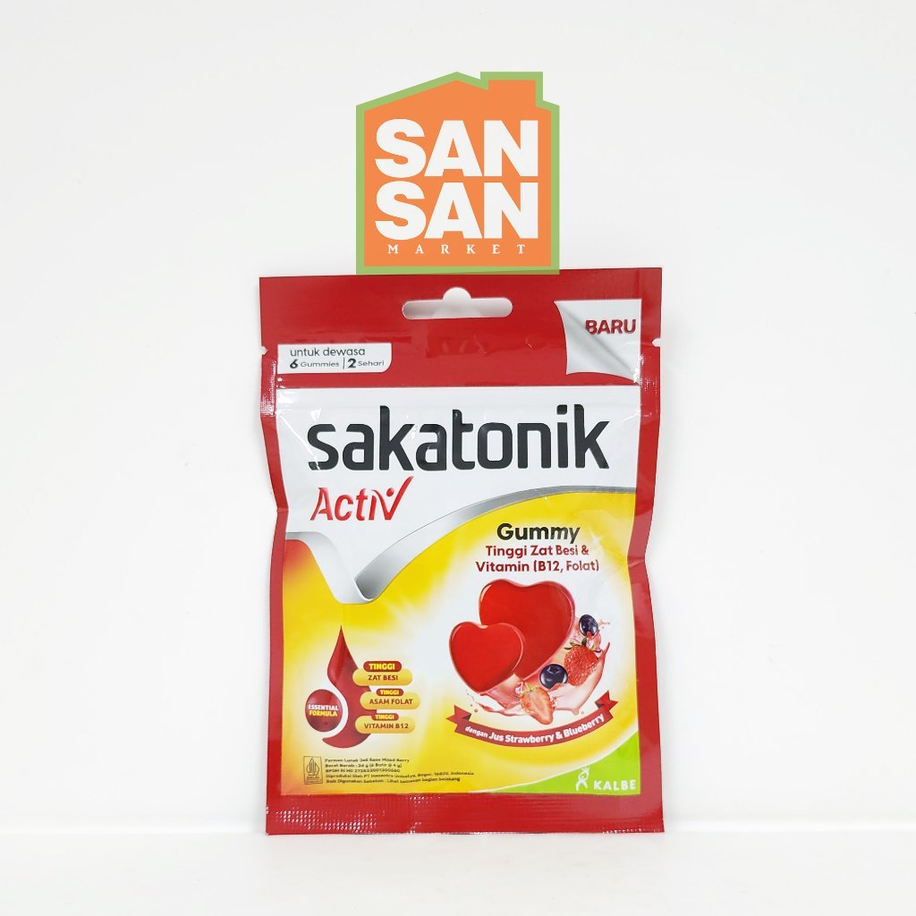 Sakatonik Activ Gummy Sachet isi 6 - vitamin zat besi mengatasi anemia