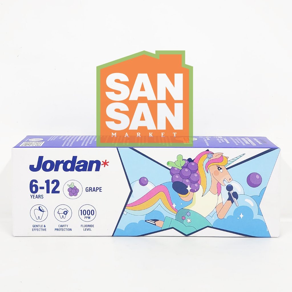 Jordan Oral Care Kids Toothpaste Step 2 Grape 75 gr - Odol Pasta Gigi Anak