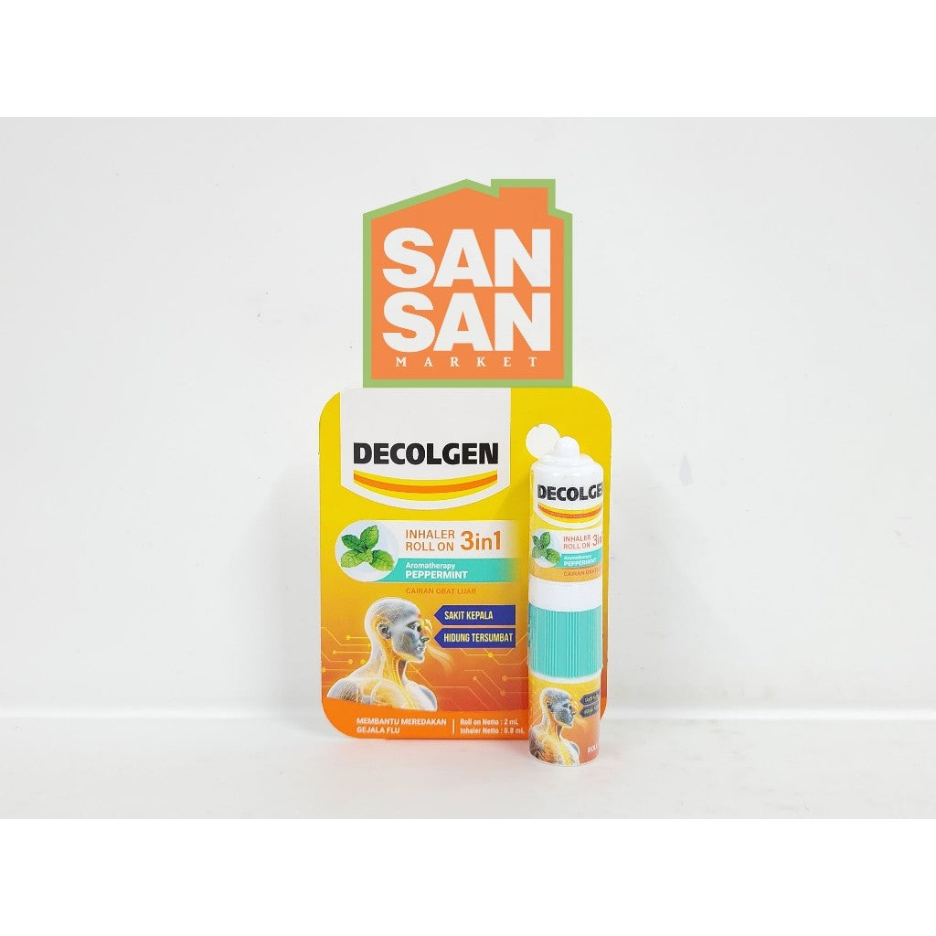 Decolgen Inhaler 3 in 1 Peppermint - Inhaler Roll On Aromaterapi