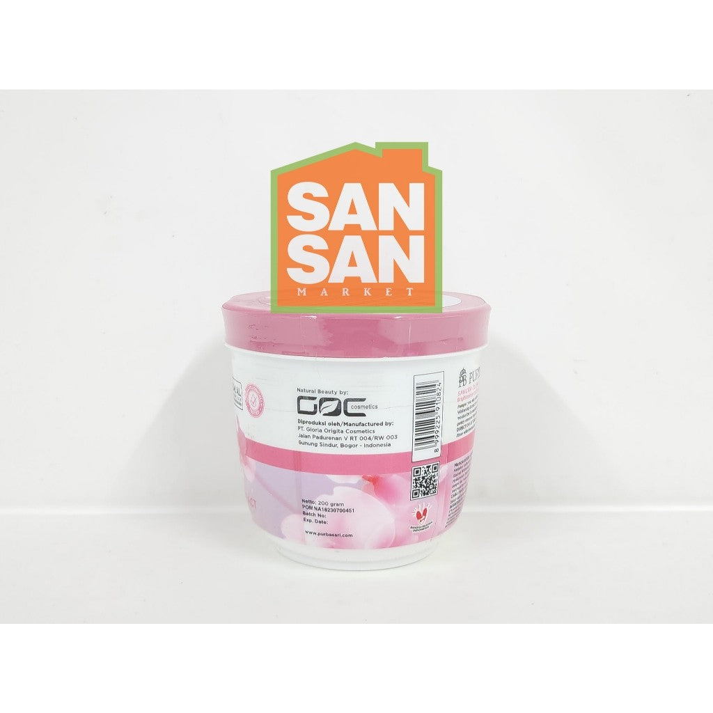 PURBASARI Lulur Mandi Body Scrub Sakura Glow 200 gr - mencerahkan kulit