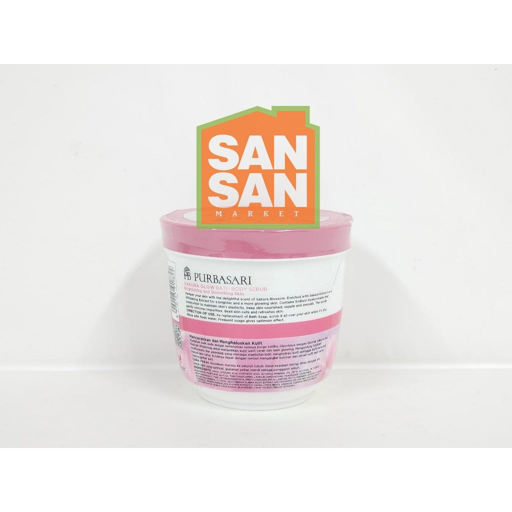 PURBASARI Lulur Mandi Body Scrub Sakura Glow 200 gr - mencerahkan kulit