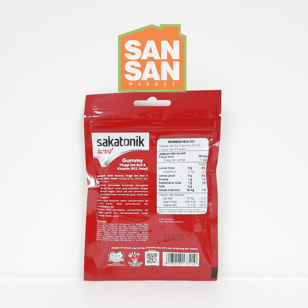 Sakatonik Activ Gummy Sachet isi 6 - vitamin zat besi mengatasi anemia