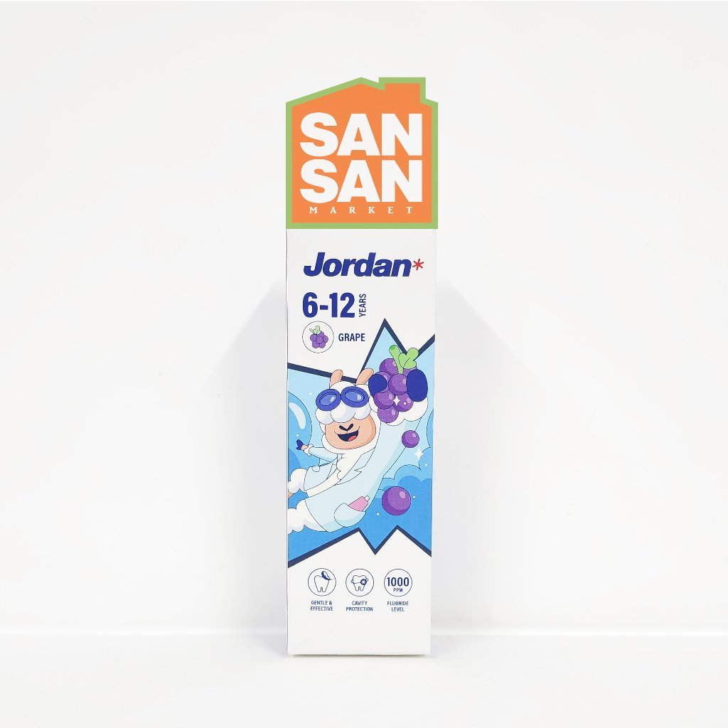 Jordan Oral Care Kids Toothpaste Step 2 Grape 75 gr - Odol Pasta Gigi Anak