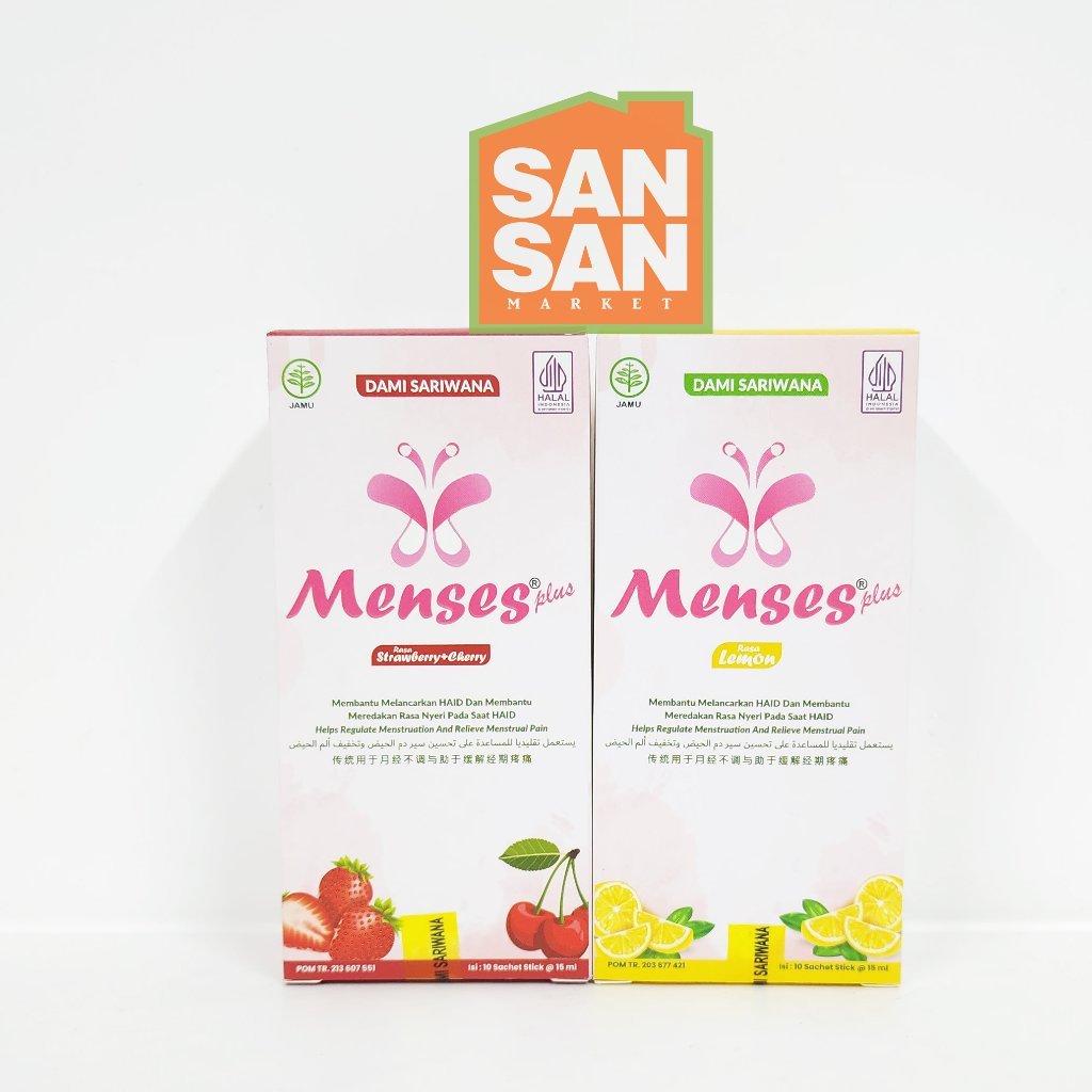 Menses Plus Sirup Cair Box isi 10 sachet - Pelancar Siklus Haid Pereda Nyeri Dami Sariwana