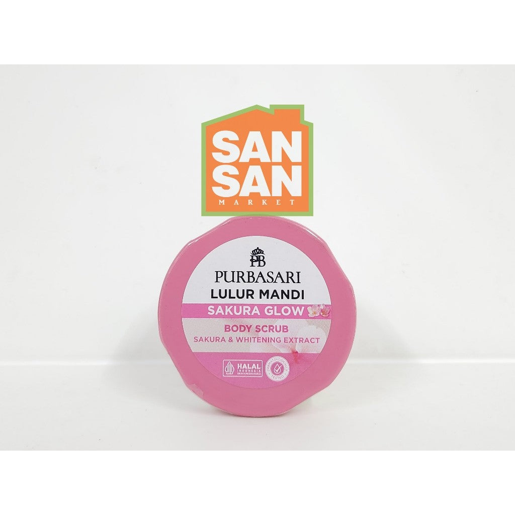 PURBASARI Lulur Mandi Body Scrub Sakura Glow 200 gr - mencerahkan kulit