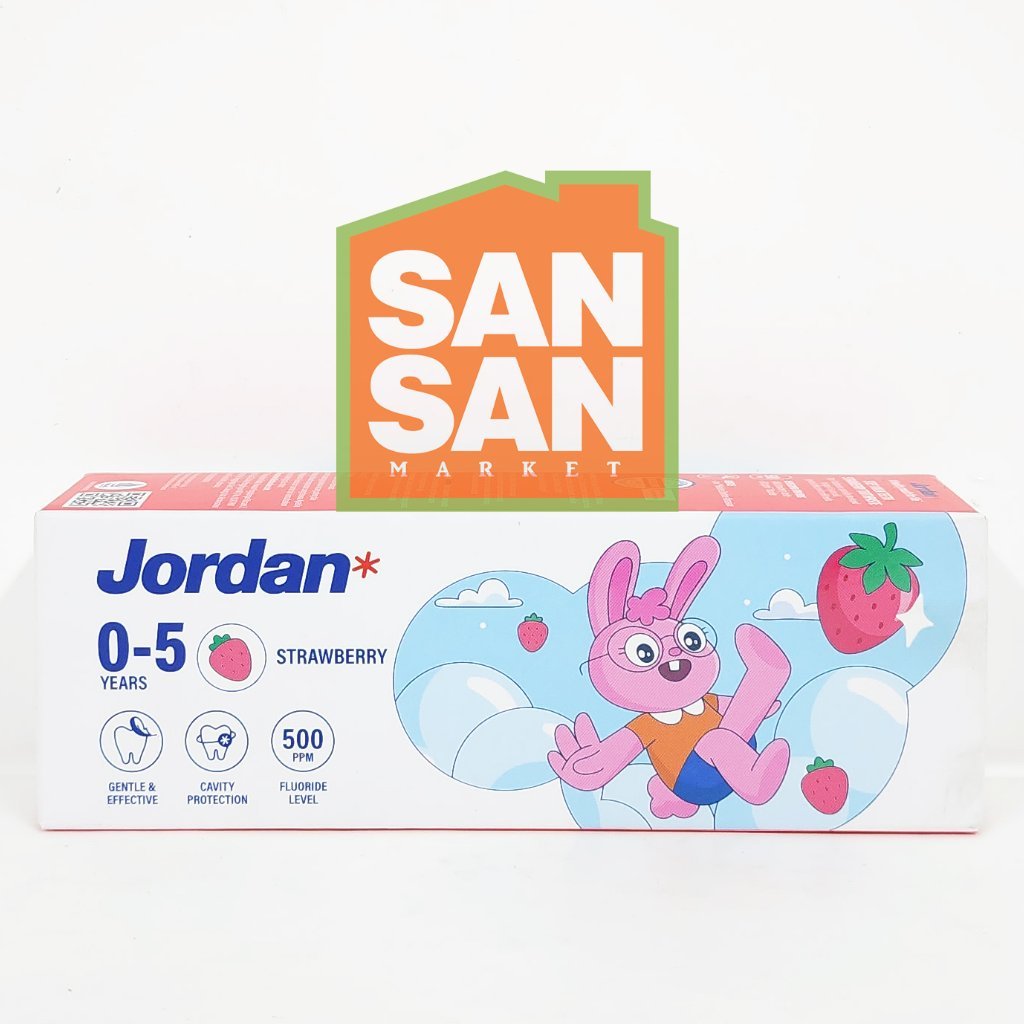 Jordan Oral Care Kids Toothpaste Step 1 Strawberry 75 gr - Odol Pasta Gigi Anak