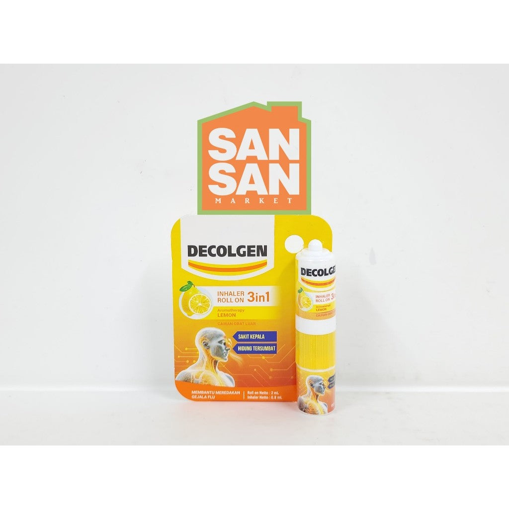 Decolgen Inhaler 3 in 1 Lemon - Inhaler Roll On Aromaterapi