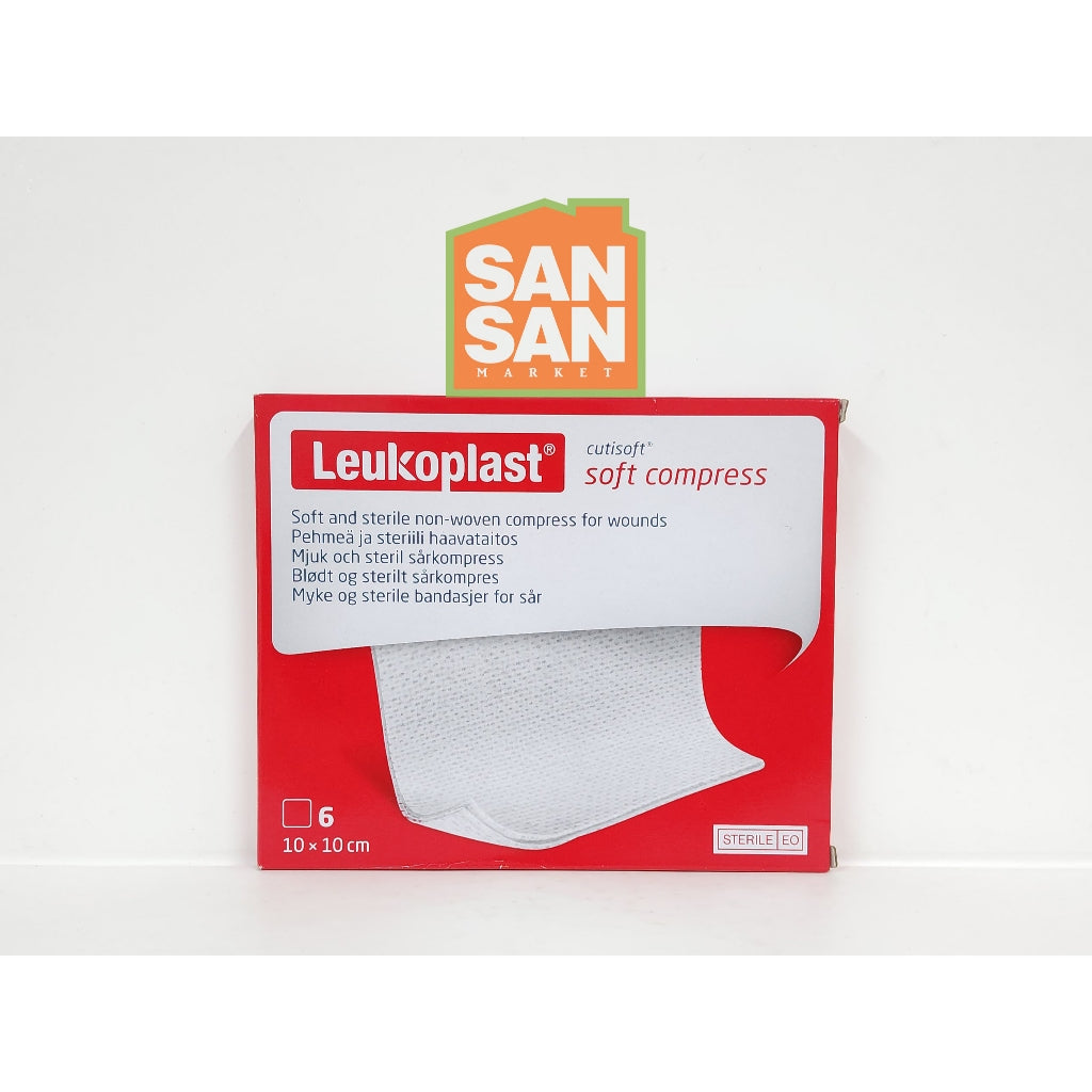 Leukoplast Cutisoft Soft Compress 10 x 10 cm Box isi 6