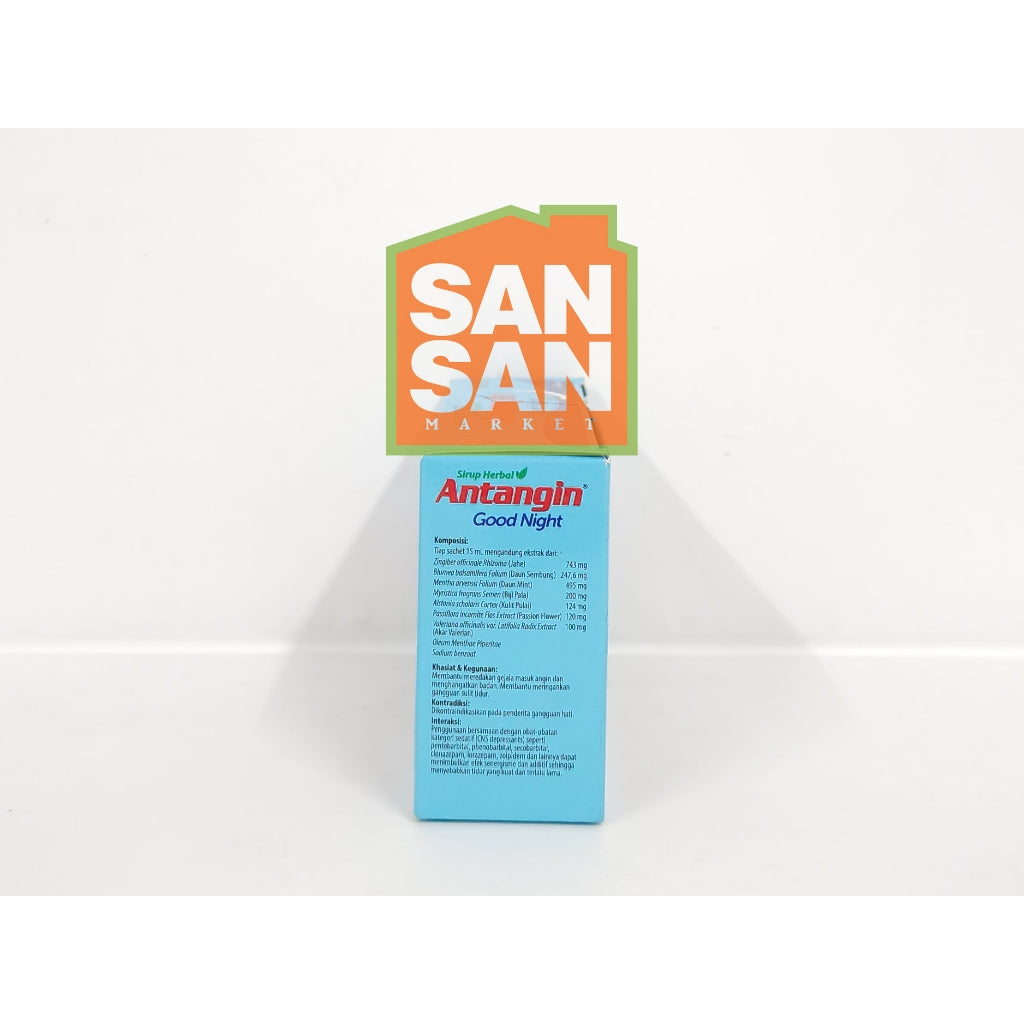 Antangin Good Night Sirup Herbal Box isi 5 sachet - Obat Herbal Memperbaiki Kualitas Tidur Meredakan Masuk Angin