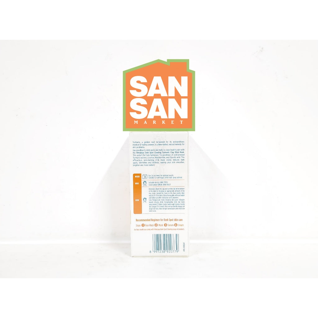 Himalaya Dark Spot Clearing Turmeric Clay Stick Mask 30 gr - masker wajah praktis untuk jerawat