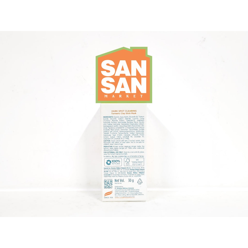 Himalaya Dark Spot Clearing Turmeric Clay Stick Mask 30 gr - masker wajah praktis untuk jerawat