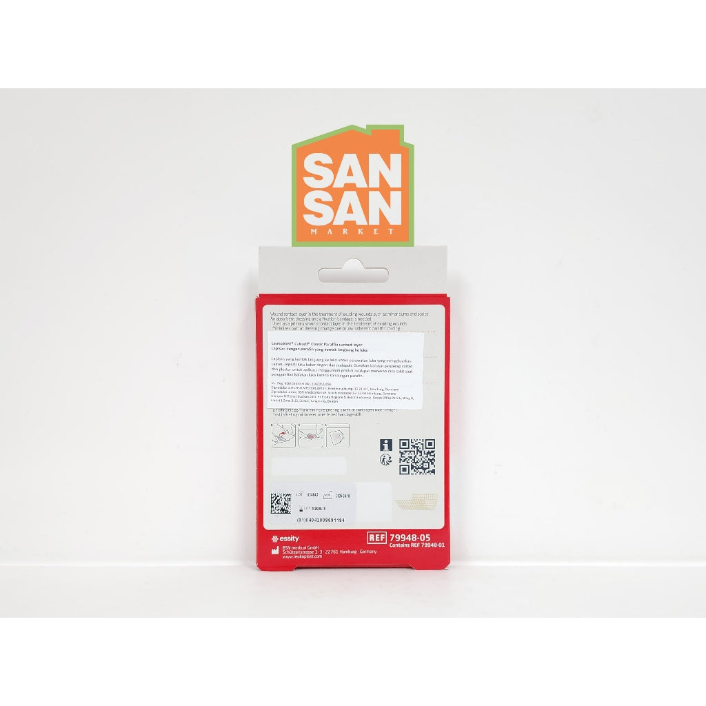 Leukoplast Cuticell Classic Paraffin Contact Layer 5 cm x 5 cm Box isi 5 - balutan luka Untuk melembabkan luka