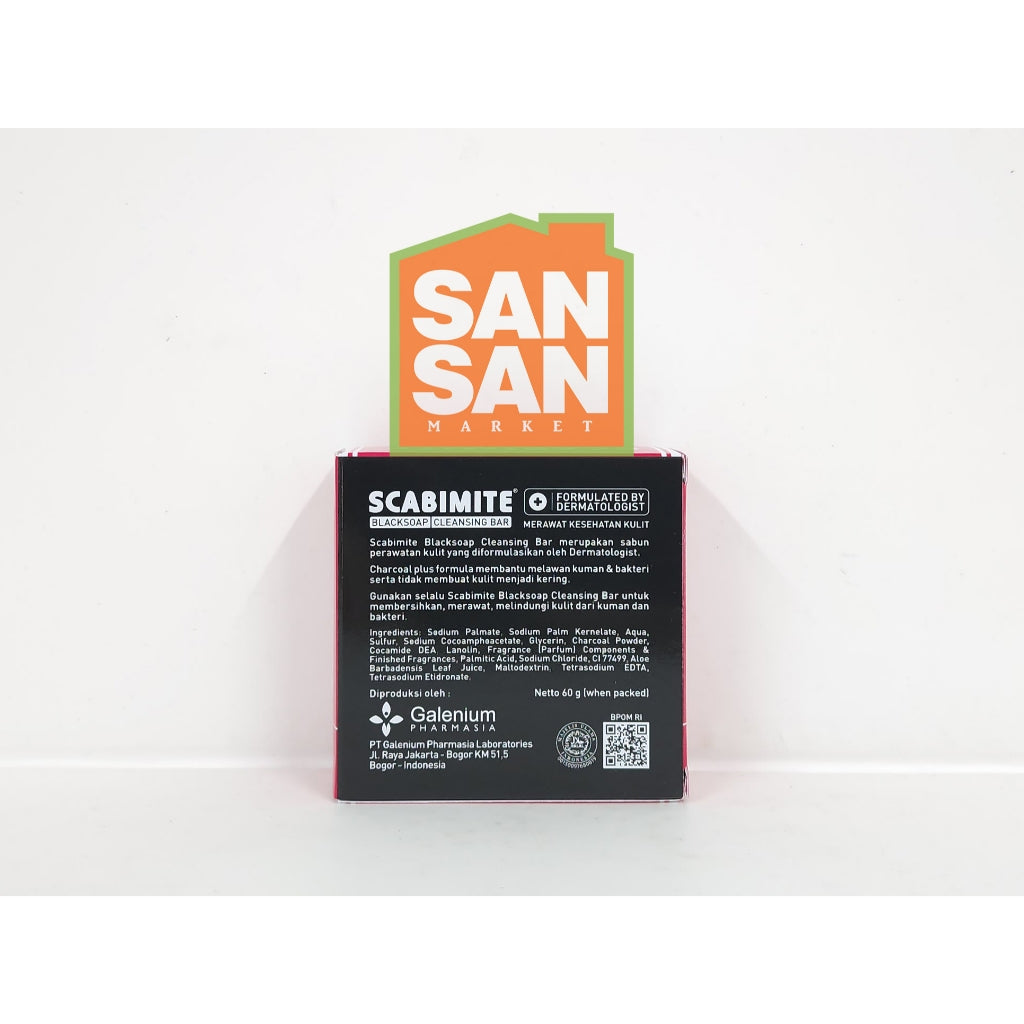 Scabimite Blacksoap Cleansing Bar 60 gr - sabun kulit gatal