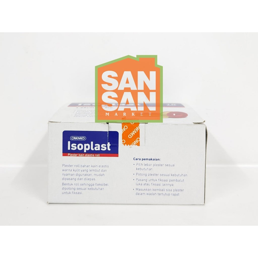 ONEMED Isoplast Plester Kain Roll 1,25cm x 4,5m Box isi 10 - plester luka kain elastis roll