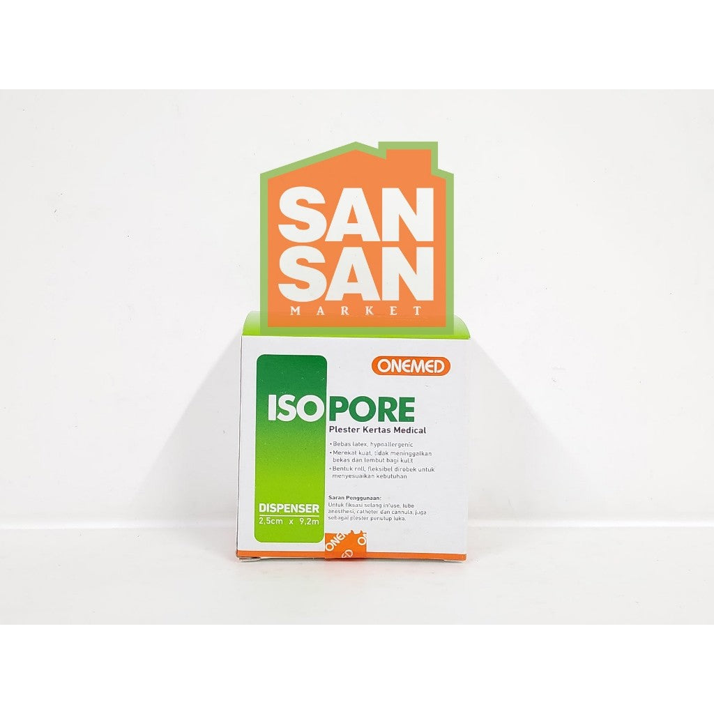 ONEMED ISOPORE 2,5cm x 9,2m + Dispenser - plester kertas medical