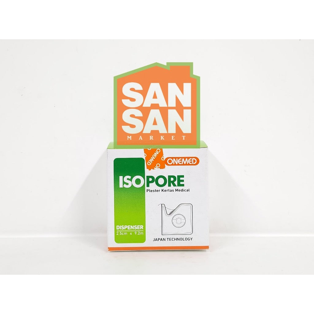 ONEMED ISOPORE 2,5cm x 9,2m + Dispenser - plester kertas medical