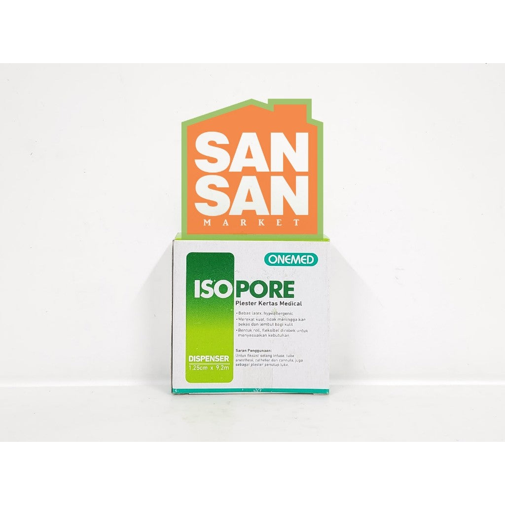 ONEMED ISOPORE 1,25cm x 9,2m + Dispenser - plester kertas medical
